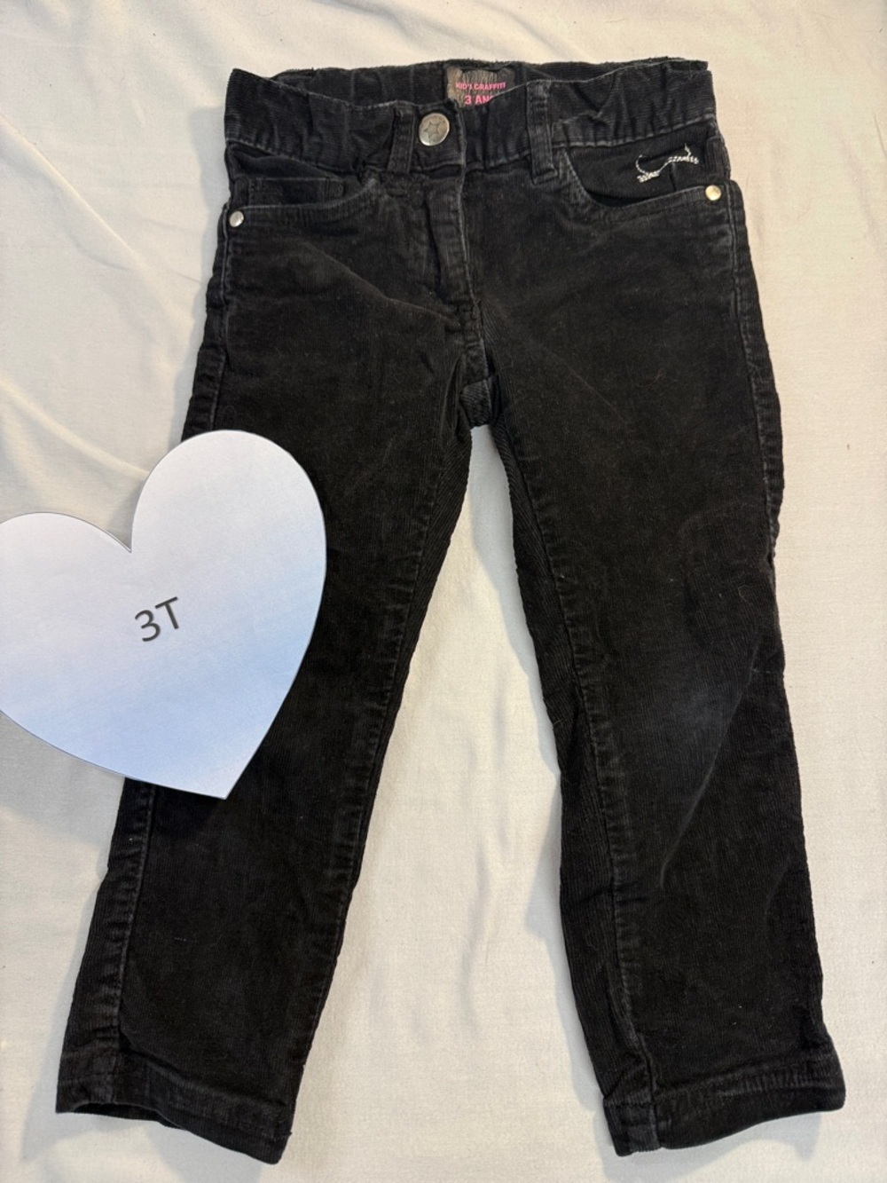 Kid's Graffiti - Black Corduroy pants. Size 3